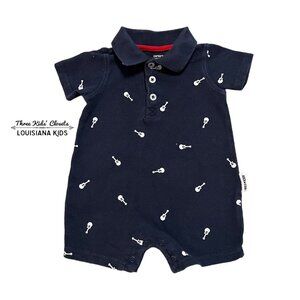 Carter's 3m Navy Blue Guitar Polo Romper